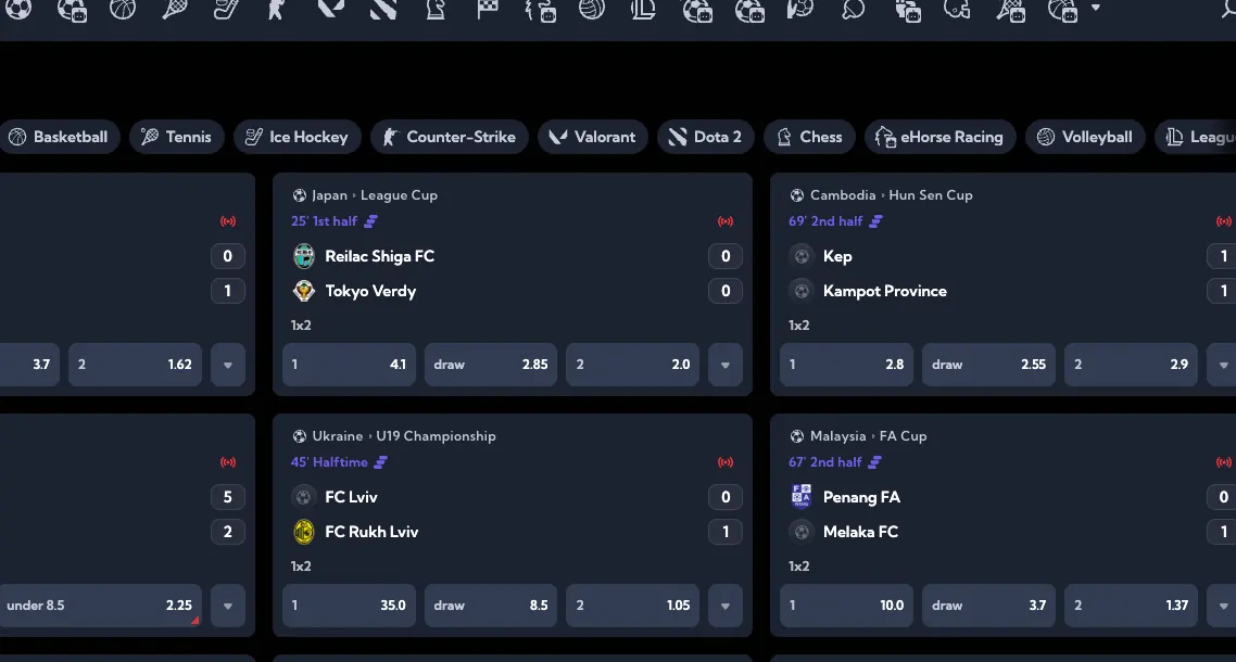 Capture d'écran : montant total des jackpots